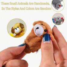 5pcs Assorted Cartoon Style Finger Puppets, Comforting Small Plush Toys
