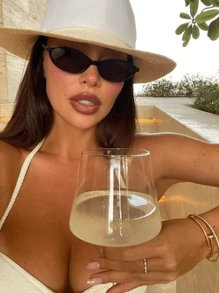 Retro Fashionable Full Rim Fashion Glasses, Versatile New Style For Summer Beach Vacation,Outdoor,Travel Shades Casual Style Oval Frame For Going Out Outfit,Back To School - Tortoiseshell - View 5