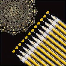 6Pcs/Set White Gold Silver Gel Pens, 0.5 Mm Extra Fine Point Pens Gel Ink Pens For Black Paper Drawing, Sketching Back To School