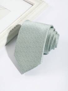 1 pièce Cravate décontractée de mode pour homme, motif vert menthe unicolore, haute densité de 1200 aiguilles, faite main. Convient pour les fêtes, sorties, école, mariage, correspondance de scène
