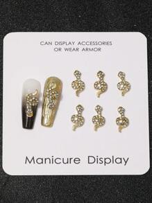 10 件蛇形指甲饰合金蛇形指甲饰指甲饰品配件蛇形指甲饰美甲装饰用品指甲美甲宝石