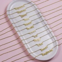 18K Gold Plated Customizable Zodiac Sign Necklace, Unique Design - Gold - View 1