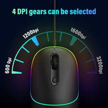 Fenisio Wired Mouse USB Computer Mouse Backlit Ultra Silent Mouse Ergonomic LED Corded Mouse For PC Laptop Ergonomic Mouse 6400 DPI Black White Pink - Multicolor - View 3