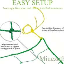 Red de Escalada de Jardín de Alta Calidad, Enrejado de Nylon Fuerte para Plantas Trepadoras, Flores de Luffa, Morning Glory, Pepino - Verde - Ver 7