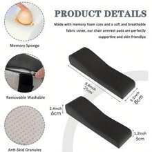 2 pièces Tapis de bras en mousse à mémoire de forme confortable - Lot de 2, composition en polyester, soulagement de la douleur, confort, accessoire de gants de bras pour fauteuil de bureau