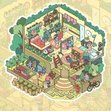 1 Set Large Size 3D Imaginative Series Decorative Stickers For Miniature House Scenes, Pixel Game Stickers Series For Microfoam House Scene, DIY Crafts And Wooden Phone Case/Notebook 3D Decoration, No Cutting Required, Back To School Themed