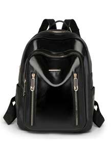 Large Capacity Fashion Women Travel Laptop Backpack, Student Backpack, Street Style - Black - View 1