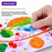 1 pieza Pintura de pegatinas 3D de un ángel de hibisco, manualidades creativas de pintura de pegatinas de dibujos animados para niños