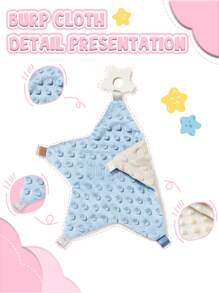 1pc Custom Embroidered Name Blanket, Personalized Star Security Blanket With Name, Personalized Gifts For Boys And Girls, Personalized Shower Gift, Lovey Blanket, Boys Gift Shower Family Decorations Giftswinter Eve Gifts Back To School Winter Gift Ideas Boy Girl Valentine's Day Girl, For Children's Day - Multicolor - View 3