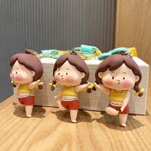 1pc Sports Girl Keychain, Fashionable & Delicate Bag Pendant Charm, Personalized Cartoon 3D Car Key Chain - Multicolor - View 6