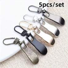 5pcs/10pcs Heart-Shaped Metal Zipper Pulls, Detachable Replacement Zipper Heads For Bags, Jackets, Clothes, Shoes, Universal Zipper Sliders, Long, Pendant, Wave Styles