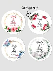 UNICCUT Custom Colorful Wildflower Garden Wreath Wedding Stickers Labels Spring Wildflower Field Thank You For Your Kindness Labels - Multicolor - View 2