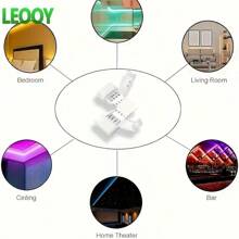 leooy LED-Verbinder: 10 mm breite gerade/L-förmige/T-förmige/X-förmige Verbinder, geeignet für 3528/5050 SMD RGB 7-Farben-LED-Leuchtzubehör, lötfreie Clip-Verbinder - lötfreie Adapter-Verbinder