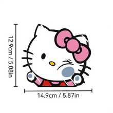 1 件 Hello Kitty By Sanrio 汽车贴花贴纸 - PVC 卡通猫玻璃和车身贴纸 - 彩色 - 查看 5
