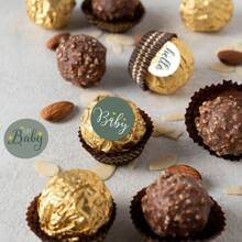 45 Pieces Boy Girl Baby Shower Favors Stickers Mini Kisses Candy Stickers Chocolate Drop Labels Wrappers Little Cutie Baby Shower Decoration For Sprinkle Birthday Party(5pcs/45stickers) - Multicolor - View 7