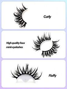 7 Pairs Asiteo 3D Wet Look False Eyelashes, Natural Curly & Thick Curly, Suitable For Cosplay, Cartoon Makeup, Reusable - Spiky Manga Lashes - View 4