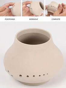 6pcs/Set Of Stainless Steel Hole Puncher Carving Sculpture Modeling Pottery Cutting And Punching Ceramic Polymer Clay Tools,Stainless Steel Pottery And Polymer Clay Carving Tool Set - Precision Carving, Punching And Molding Tools For Ceramics And Handicrafts