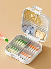 Portable Travel Mini Pill Box, Pill Box, Small Pill Box|Weekly Pill Organizer For Travel, 7-Day Pill Box Organizer, 7 Compartment Pill Box, Waterproof And Moisture Resistant Pill Organizer, Travel Pill Box Dispenser, Fish Oil, Supplement Medication Organizer Dispenser For Pocket, Wallet, Travel Pill Box,Storage Box, Weekly Medication Box, Portable Medication Box - Multicolor - View 5