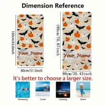 [1pc] Customized Ghost Print Beach Towel, Super Absorbent Quick Dry Swimming Towel, Ideal For Beach, Swimming, Outdoor Camping Travel, Essential Beach Gear Summer,Holiday