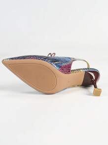 Sandalias de tacón alto con punta en pico y lazo para mujer, zapatos de tacón y sexy de estilo vintage, elegantes y de fiesta, en varios colores para el verano