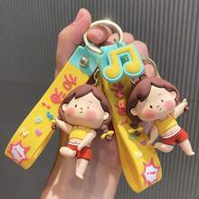1pc Sports Girl Keychain, Fashionable & Delicate Bag Pendant Charm, Personalized Cartoon 3D Car Key Chain - Multicolor - View 2