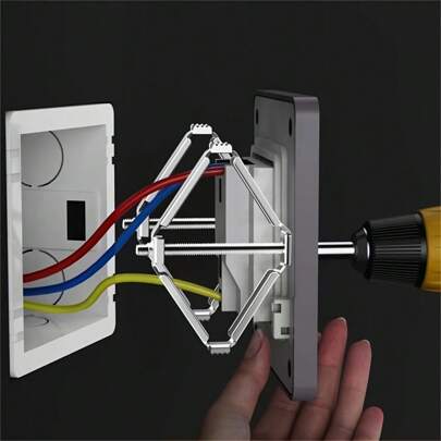 2pcs Hidden Junction Box Repair Kit, Wall Outlet Receptacle Electrical Box Fixer, Switch Socket Repair Set, Metal Steel Frame Mounting Design