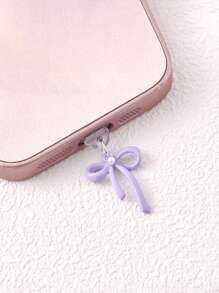Bow Hanging Decoration Dust Plug Charging Port Rubber Plug Data Port Blockage Compatible With Apple Port Type-C Port Mobile Phone