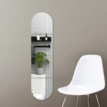 4 件/套，2 毫米厚/11.8 英寸牢不可破可拆卸亚克力圆角装饰墙镜，家居装饰浴室配件