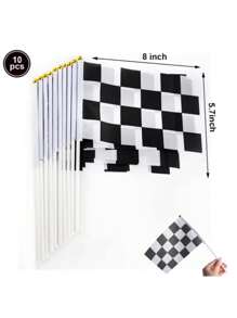 10 件/套交通锥和赛车格子旗黑白旗赛车主题装饰赛车生日派对用品