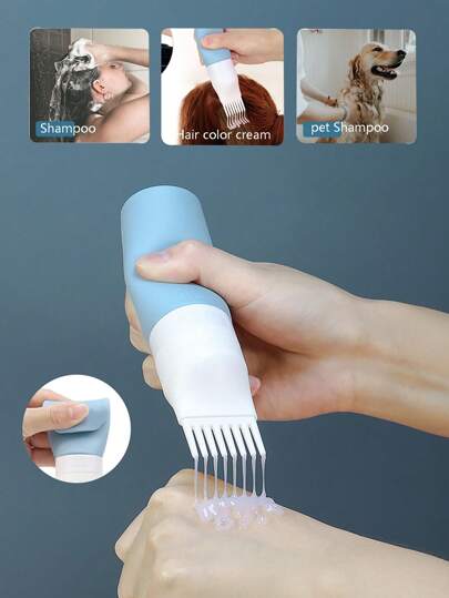 1 件/3 件 38/60/80ml 发油涂抹瓶带梳子空可再填充瓶挤压管旅行装洗发水沐浴露容器，适用于洗发水、护发素、水疗精油乳液装瓶