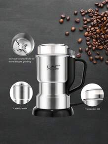 LAC 1 件英国插头供电轻便便携式电动咖啡豆/坚果/香料研磨机带手柄，家庭使用 - 英規插(220-240V) - 查看 4