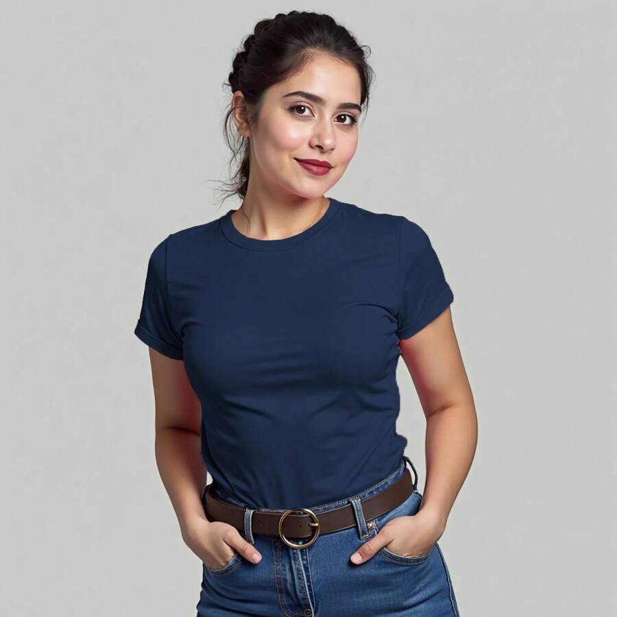 Babylook Basic Women's Shirt Solid Cotton Various Colors - Xem 1