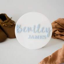 1 Stück Acryl Baby Name Schild, Baby Name Schild für Neugeborenen Fotos, Neugeborenen Foto Requisite, Krankenhaus Name Schild für Geburtsankündigung, grafischer Muster