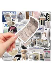 57pcs Blue Graffiti Style Stickers, Minimalist Decor Stickers, Waterproof, For Planner, Diary, Luggage Scrapbook Supplies Funny Stickers Laptop Stickers Kindle Phone Stickers - Blue - View 3