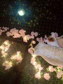 1pc Artificial Cherry Blossom Vine String Lights, 3 Meters LED Lights With Hanging Artificial Flowers, Suitable For Home, Bedroom, Garden, Indoor And Outdoor, Wedding, Birthday, Home Decor, Office Decor, Party Decor