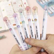 6pcs, Cat's Paw Highlighter, Student Cute Marking Pen, Marking Pen Color Marker, Classroom Small Gift, Handbook Watercolor Pen, Suitable For Daily Study And Work Writing Marker