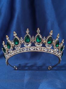 1pc Elegant Queen Crown Rhinestone Romantic Bridal Headpiece Wedding Accessory Valentine's Day Accessories