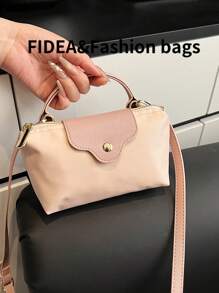 New Fashion Solid Color Minimalist PU Leather Bucket Bag, Simple And Elegant Design, Suitable For Work, Shopping, Dating, Versatile - Baby Pink - View 6