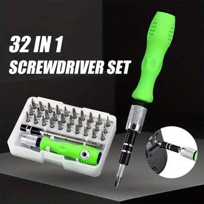 1set 32 In 1 Carbon Steel Screwdriver Set, Modern Magnetic Bit Kit For Home, Tools For Men
