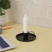 1pc Elegant Iron Candle Holder - Floor Standing, Creative Gold And Black Metal Decorative Candle Holder, Suitable For Easter, Weddings And Everyday Use, To Create A Warm Home Atmosphere