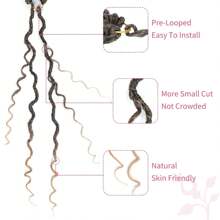 Goddess Locs Crochet Hair 10 Inch 1Pack Boho Faux Locs Crochet Hair Pre Looped Synthetic Crochet Hair For Women Daily And Party Use - Multicolor - View 7