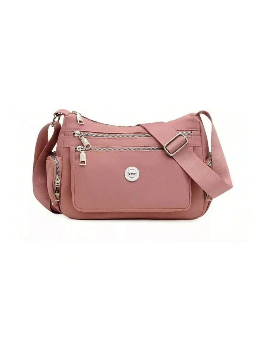 Mochila Bolso Mujer Nylon Multifuncional Con Usb P/ Viaje - Rosa vieja - Ver 1