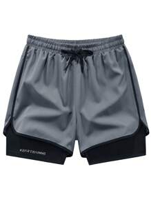 2 Stücke Damen Sommer Sportshorts, integrierte Sicherheitsshorts, geeignet für Yoga, Radfahren, Training, Fitness, Laufen