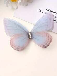 100pcs Soft Pink Transparent Butterfly Decorations, 3D Fabric Realistic Butterflies Suitable For DIY Crafts, Nail Art And Photography Props