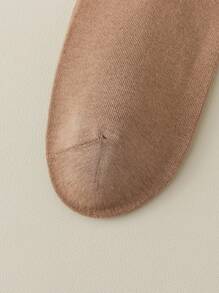 4 đôi tất cổ cao màu trơn không xương dành cho nữ, tất cổ cao màu trắng, thoáng khí, phù hợp mặc hàng ngày, sau sinh, mùa thu - Nhiều màu - Xem 6