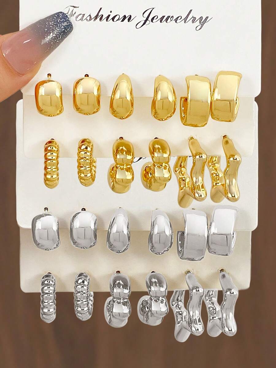 24 Stücke und vielseitiges Ohrringe Set für Damen, Alltagsgebrauch