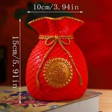 1pc Chinese Style Wheat Ear Lucky Bag Vase, Living Room Decor, Wealth-Attracting Money Bag Vase Ornament, Resin Home Party Decoration Gifts Birthday Graduation