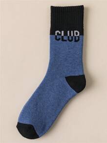 5 Pairs Men's Comfortable Breathable Thick Warm Letter Patterned Mid-Calf Socks - Multicolor - View 13