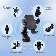 2025WLPower 15W Rapid Wireless Car Charger Mount - Automatic Sensing, 360 Degree Adjustable Phone Holder For Hands-Free Driving - Universal Fit For IPhone 15, 14, 13, 12, 11 Pro Max, Xs, Galaxy S24 Ultra, S23, S22, S21, S20, S10+, Valentine's Day Gifts