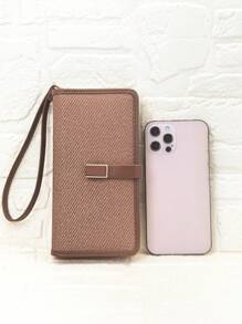 Women Long Wallet Fashion Mini Handbag Phone Purse Exquisite Patchwork Contrast Animal Print Texture PU Leather Multi-Function Zipper Phone Wallet Large Capacity Card Holder Pouch Wallet Purse Wallet